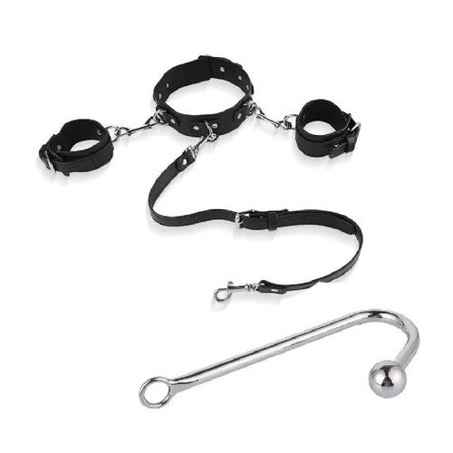 with and Collar Elegant 5334 Hook Anal Beaded Cuffs 0727
